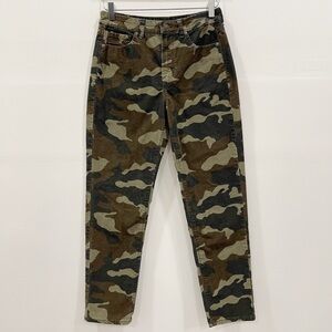 American Eagle Mom Jean Camo Corduroy Green Pants